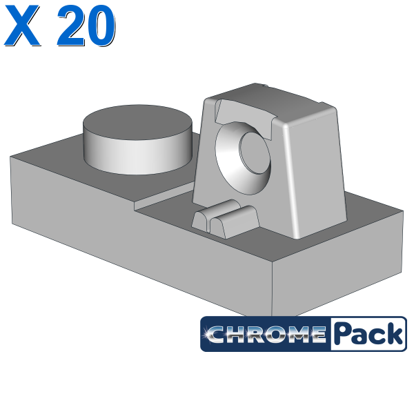 PLATE 1X2 W/STUB/ALONG/UPPER P, 20 pcs