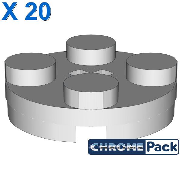 PLATE 2X2 ROUND, 20 pcs