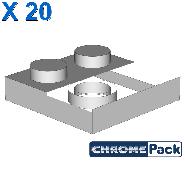 Plate 2x2 w. stump/top, 20 pcs