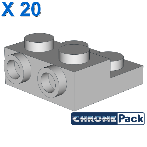 PLATE 2X2X2/3 W. 2. HOR. KNOB, 20 pcs