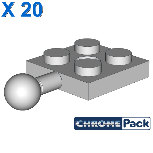 PLATE 2X2 W. BALL, 20 pcs