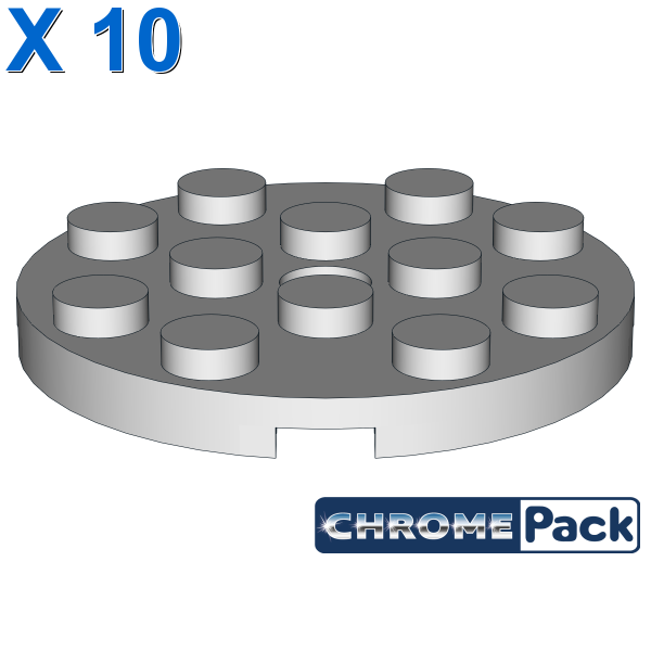 PLATE 4X4 ROUND W. SNAP, 10 pcs