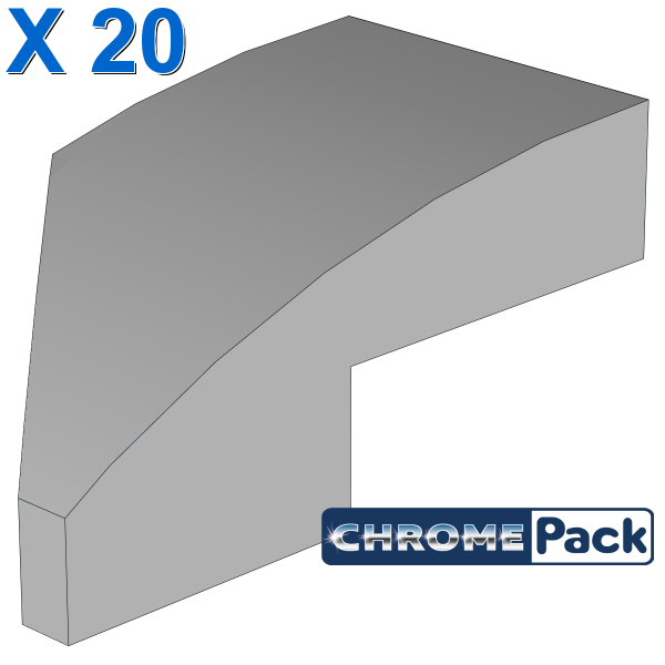 Wedge 2 x 1 with Stud Notch Right, 20 pcs