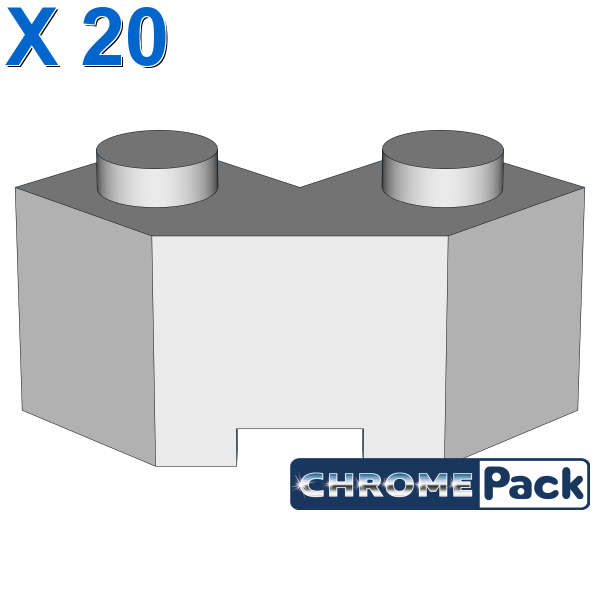 Brick 2x2 w. angle 45 degrees, 20 pcs