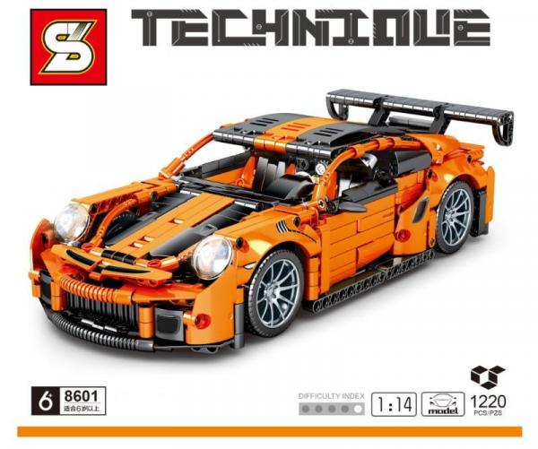 Rennwagen in orange/schwarz